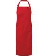 PR120 Premier Recycled Polyester and Fairtrade Organic Cotton Bib Apron Red colour image